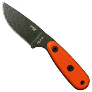 ESEE Izula OD Green Izula Fixed Blade Knife w/ Orange G10 Handles and Molded Polymer Sheath